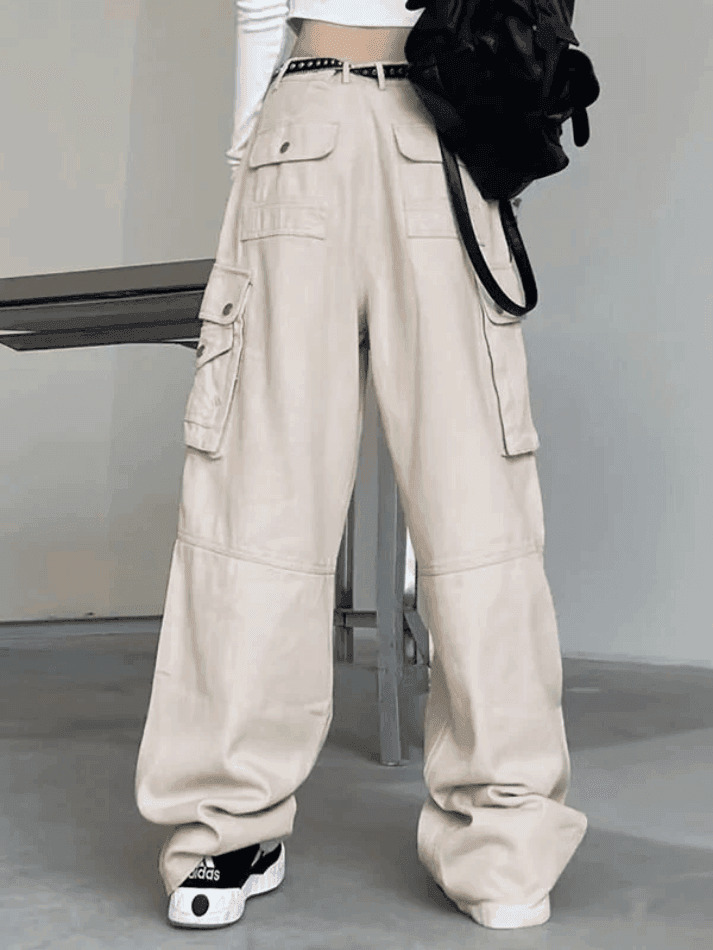 Y2K Grunge Style Patch Pocket Punk Cargo Pants for Women - Coquette Aesthetic Fashion