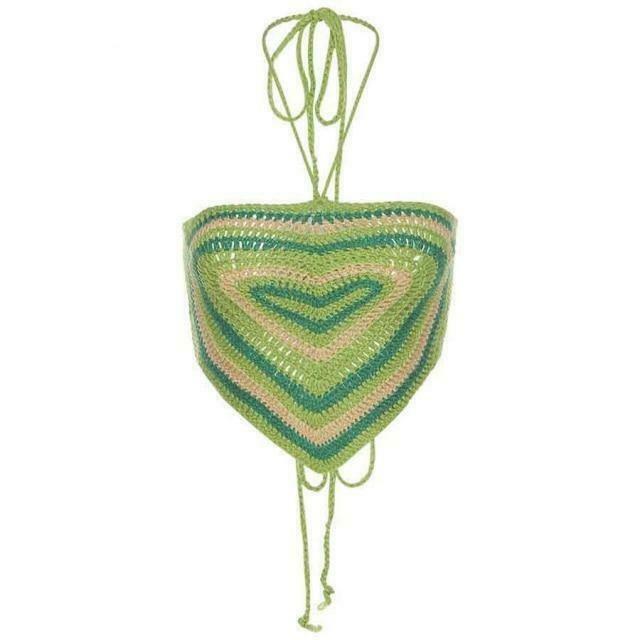 Y2K Heart Knit Crop Top - Coquette Aesthetic Grunge Style Cute Tops Pastel Goth Fashion