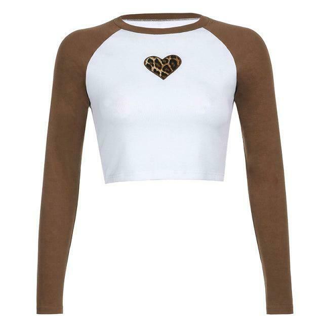 Y2K Heart Print Crop Top: Coquette Aesthetic, Grunge Style, Cute Pastel Goth Fashion