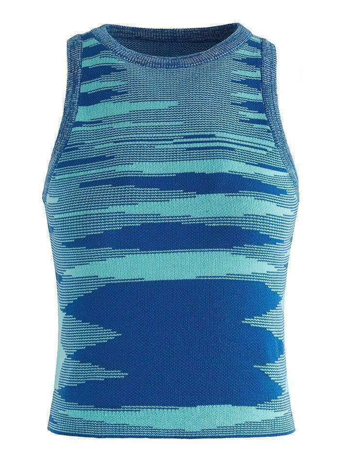Y2K Jacquard Cropped Knit Tank: Coquette Grunge Aesthetic, Cute Tops