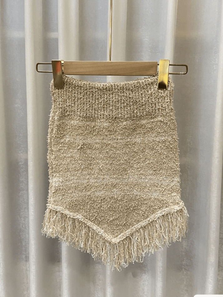 Y2K Knit Tassel Bandeau Top for Women - Coquette Aesthetic, Grunge Style, Cute Pastel Goth Outfit
