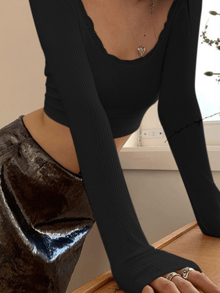 Y2K Lace-Up Backless Crop Knit Top - Coquette Aesthetic, Grunge Style, Cute Tops