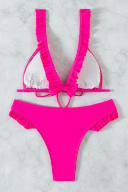 Y2K Lace-Up Beach Bikini: Coquette Aesthetic, Grunge Style, Cute Tops, Pastel Goth, Cargo Skirt