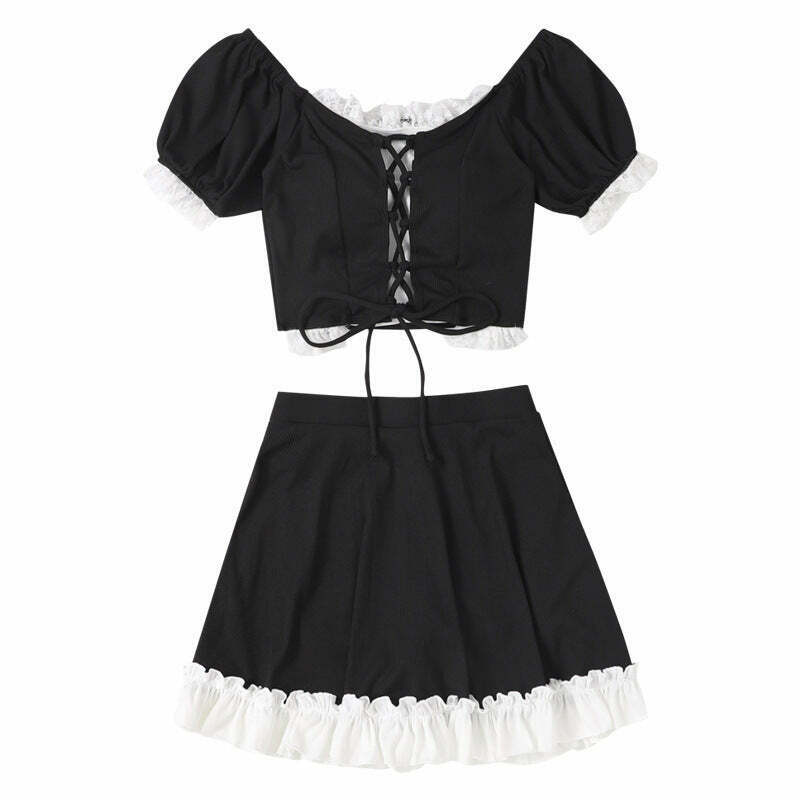 Y2K Lace-Up Two-Piece Swimsuit: Sexy Backless Design, Perfect for Niche Women's Fashion
