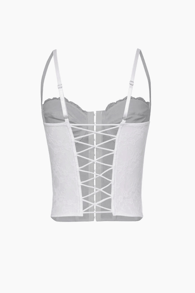 Y2K Lace Fishbone Cami Top: Coquette Aesthetic Grunge Style, Cute Pastel Goth Fashion