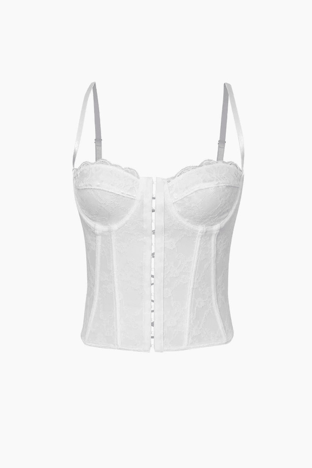 Y2K Lace Fishbone Cami Top: Coquette Aesthetic Grunge Style, Cute Pastel Goth Fashion