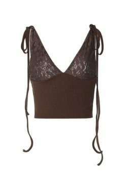 Y2K Lace Splice V Neck Tank: Coquette Aesthetic, Grunge Style, Cute Tops, Pastel Goth, Cargo Skirt