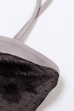 Y2K Lace Stitching Crop Cami Top for Women - Coquette Aesthetic Grunge Style Fashion
