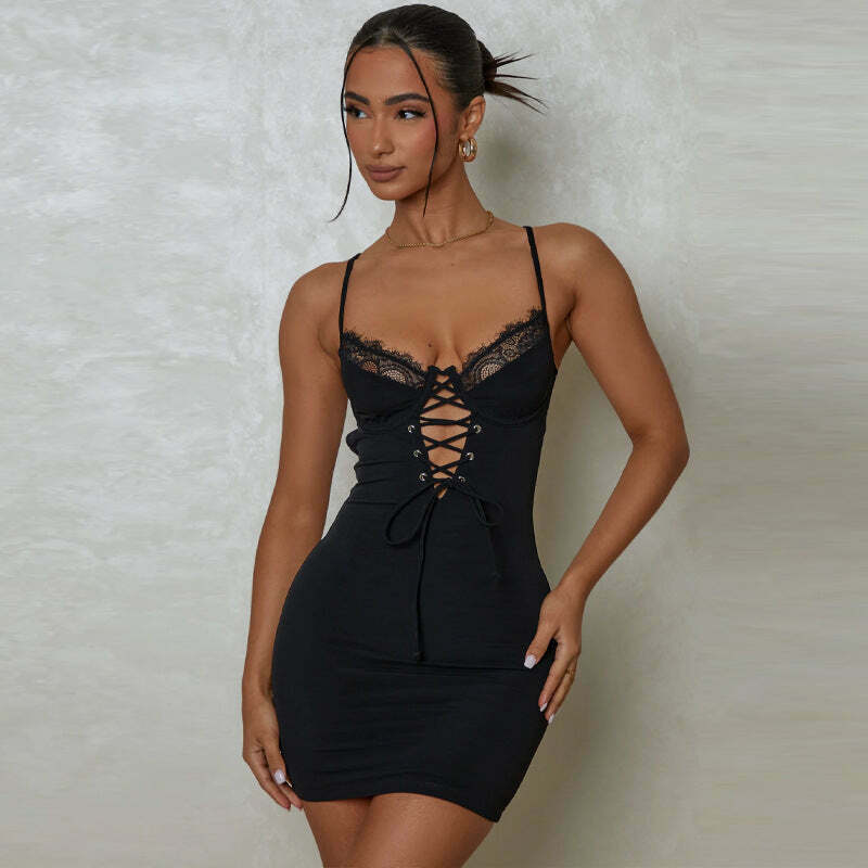 Y2K Lace Suspender Dress: Coquette Aesthetic with Grunge Style, Pastel Goth Vibes, and Vintage Flair