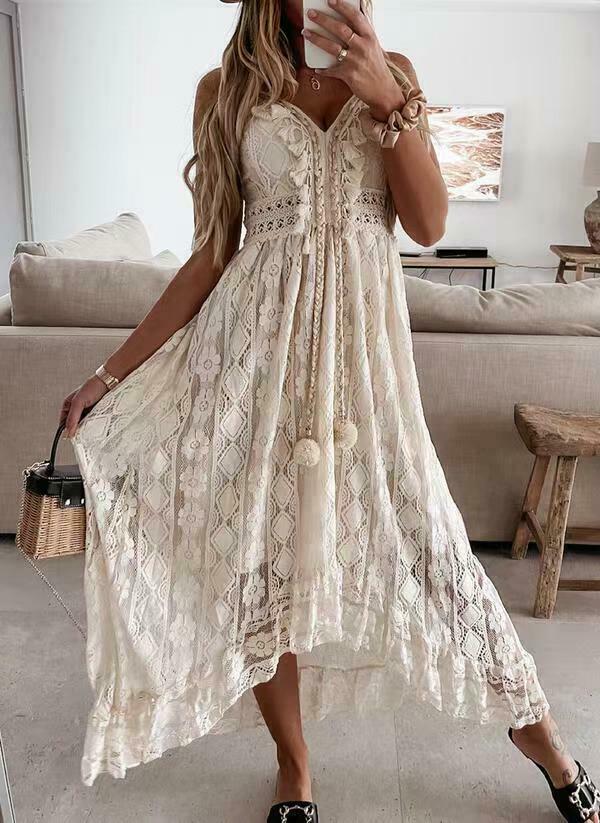 Y2K Lace Suspender White Midi Dress - Coquette Aesthetic Fashion for Women - Grunge Style Outfit