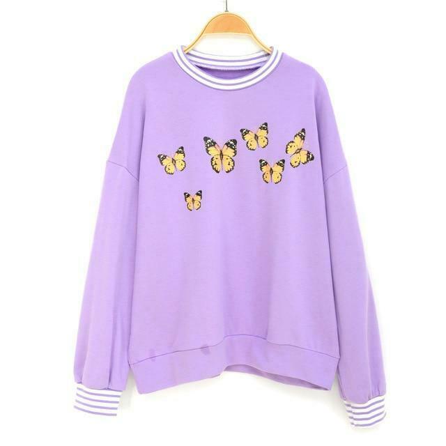 Y2K Lavender Sweatshirt - Coquette Aesthetic, Grunge Style, Cute Tops, Pastel Goth, Comfy