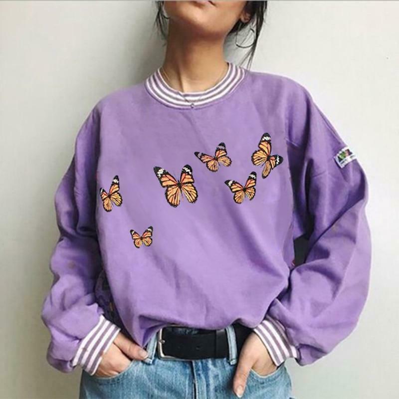 Y2K Lavender Sweatshirt - Coquette Aesthetic, Grunge Style, Cute Tops, Pastel Goth, Comfy