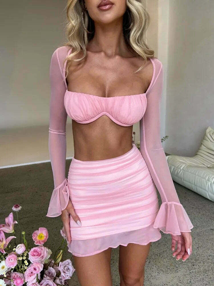 Y2K Levi Luxe Matching Set for Women: Coquette Aesthetic Cargo Skirt & Comfy Hoodie
