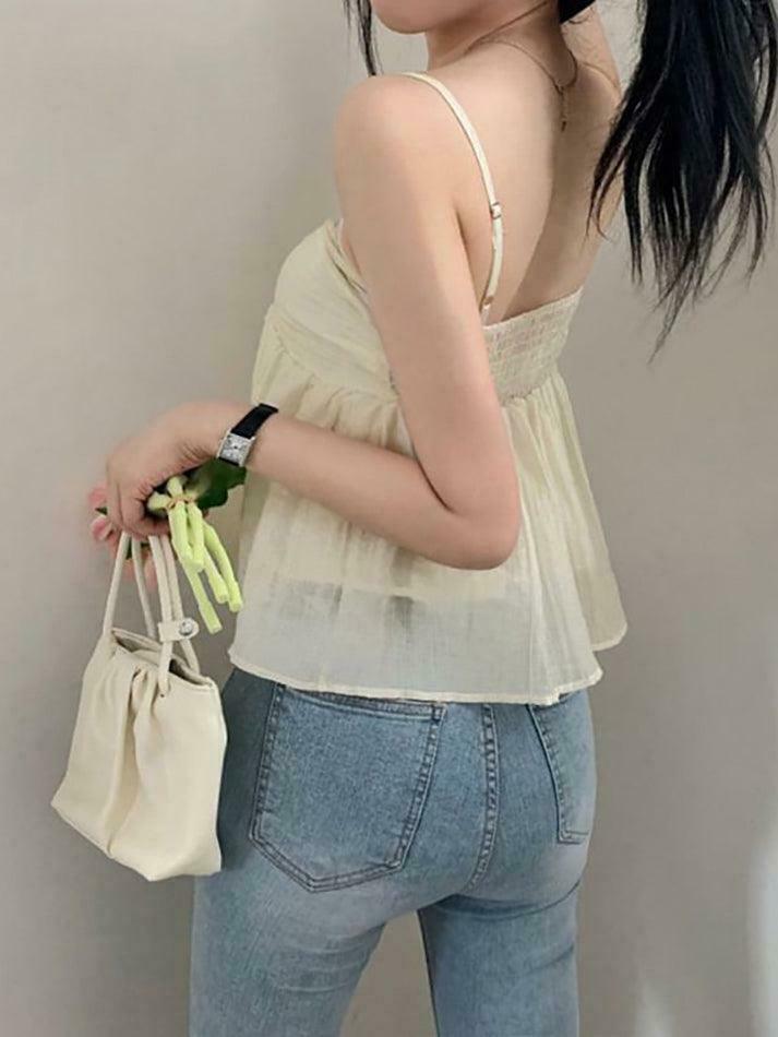 Y2K Mesh Crop Top: Tie-Front Ruched, Coquette Aesthetic, Grunge Style, Cute Pastel Goth Outfit