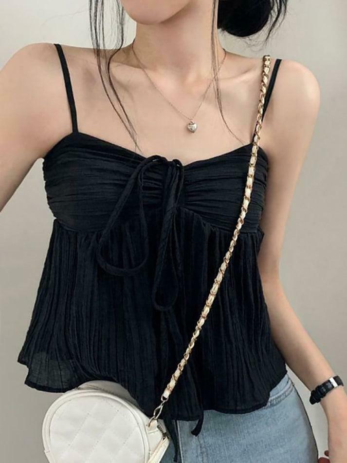 Y2K Mesh Crop Top: Tie-Front Ruched, Coquette Aesthetic, Grunge Style, Cute Pastel Goth Outfit