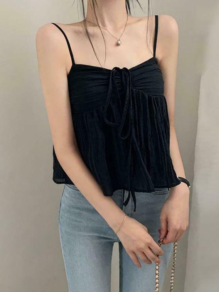 Y2K Mesh Crop Top: Tie-Front Ruched, Coquette Aesthetic, Grunge Style, Cute Pastel Goth Outfit