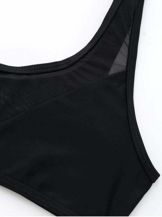 Y2K Mesh Insert High Waisted Sports Bikini - Coquette Aesthetic Swimsuit