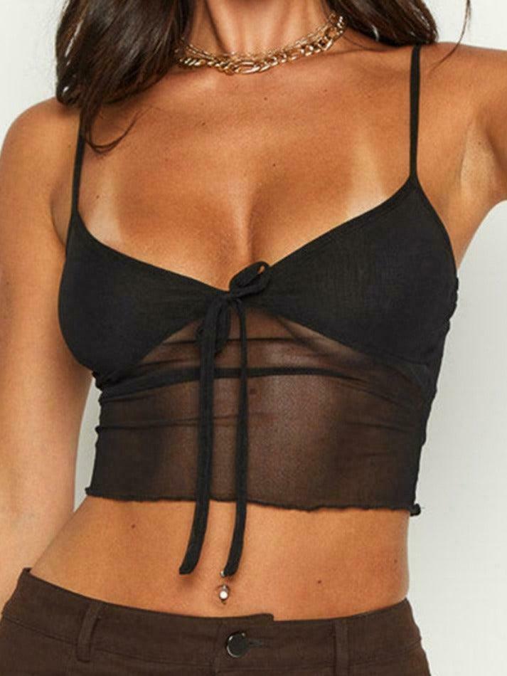 Y2K Mesh Tank: Coquette Aesthetic, Grunge Style, Cute Tops, Pastel Goth