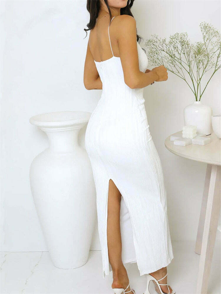 Y2K Mirage Back Split Dress: Coquette Aesthetic with Grunge Style, Pastel Goth Vibes, and Old