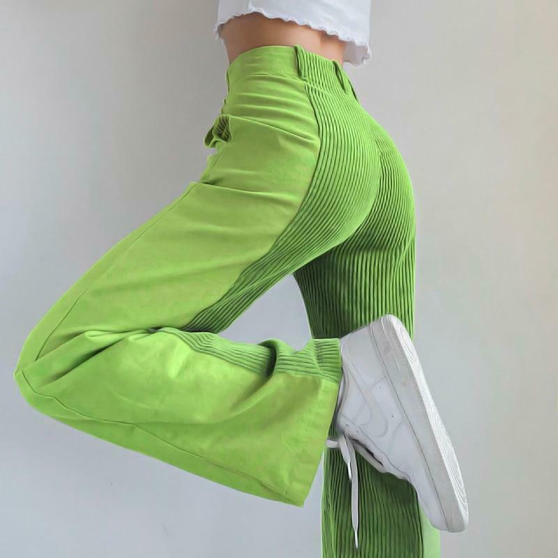 Y2K Patched Corduroy High Waisted Pants - Coquette Aesthetic Grunge Style Cargo Skirt
