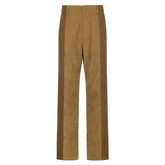 Y2K Patched Corduroy High Waisted Pants - Coquette Aesthetic Grunge Style Cargo Skirt