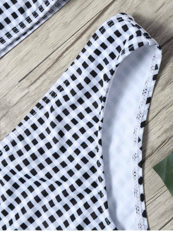 Y2K Plaid Bikini Set: Trendy Off-Shoulder Style for Women's Fashion