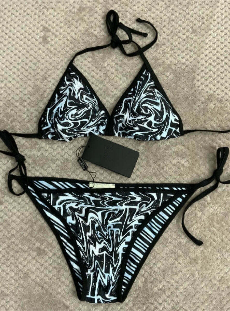 Y2K Plaid Bikini Set with Trendy Front Tie - Niche Women's Fashion