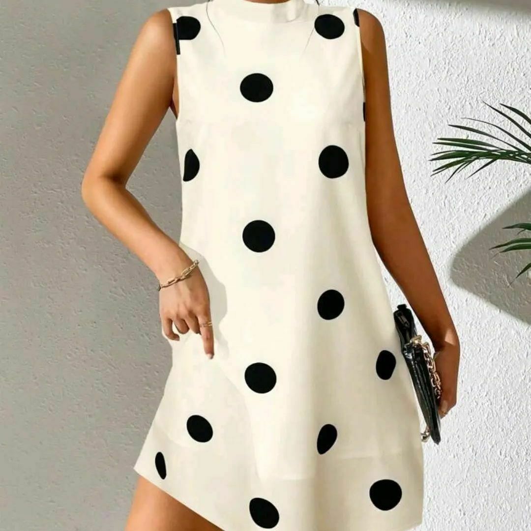Y2K Polka Dot Sleeveless Dress: Coquette Aesthetic with Grunge & Pastel Goth Vibes