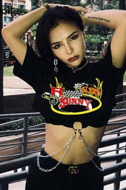 Y2K Punk Chains Top: Grunge Aesthetic Fashion with Coquette Style and Edgy Vibes