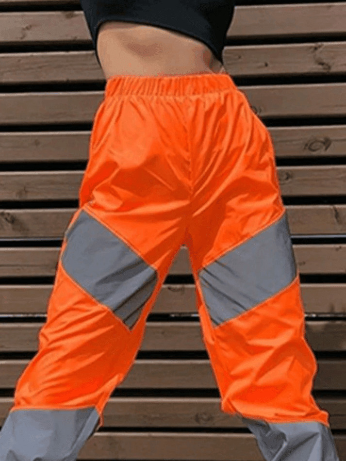 Y2K Reflective Jogger Pants: Coquette Aesthetic Grunge Style Cargo Skirt