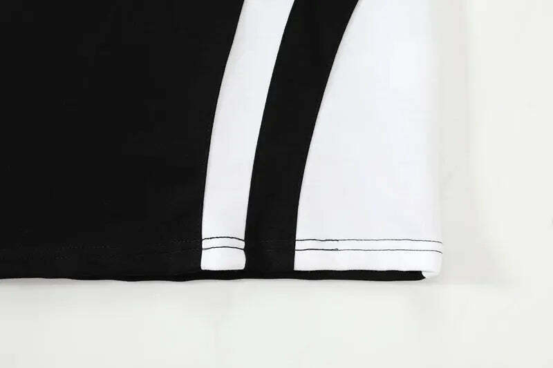Y2K Retro Colour Block Sports Jersey - Niche Women's Fashion Aesthetic Top