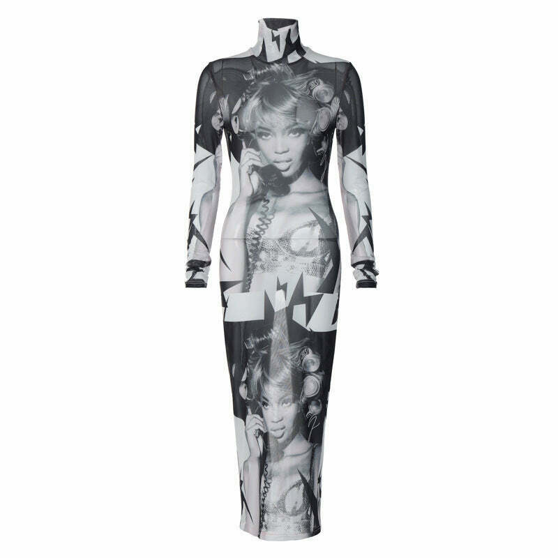 Y2K Retro Mesh Dress: Coquette Grunge, Pastel Goth, Cargo Skirt