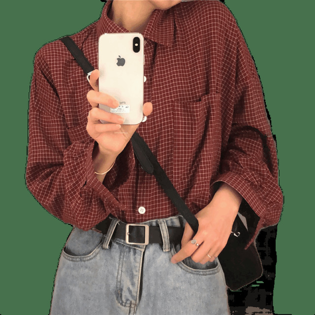 Y2K Retro Plaid Shirt: Coquette Aesthetic Grunge Style for Women - Vintage Fashion