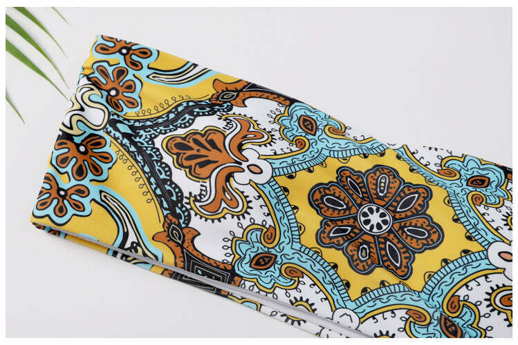 Y2K Retro Print Bandeau Bikini Set - Vintage-inspired Swimwear for Women