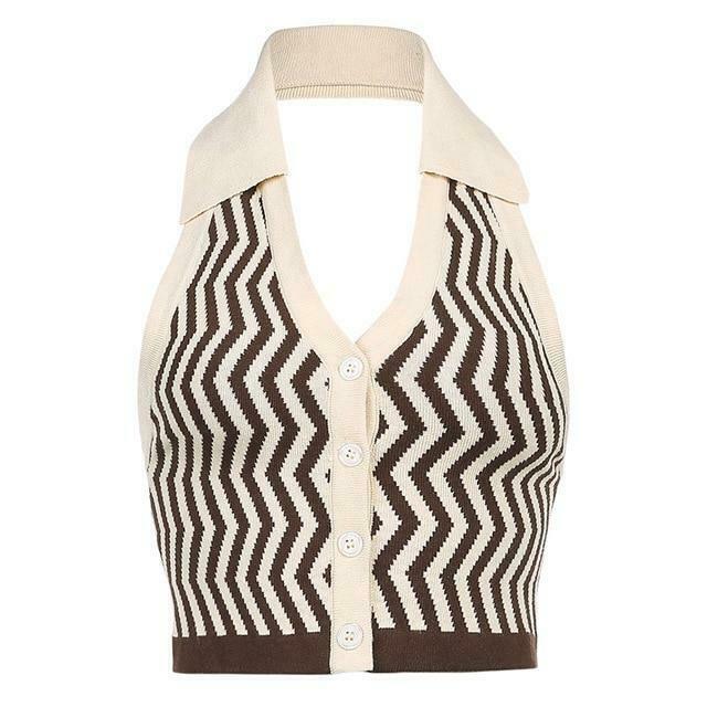 Y2K Retro Striped Sleeveless Top: Coquette Aesthetic, Grunge Style, Past