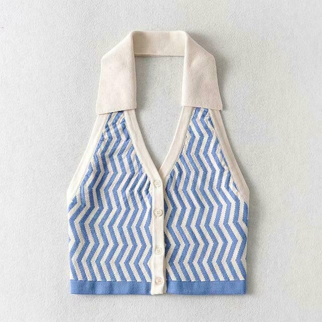 Y2K Retro Striped Sleeveless Top: Coquette Aesthetic, Grunge Style, Past