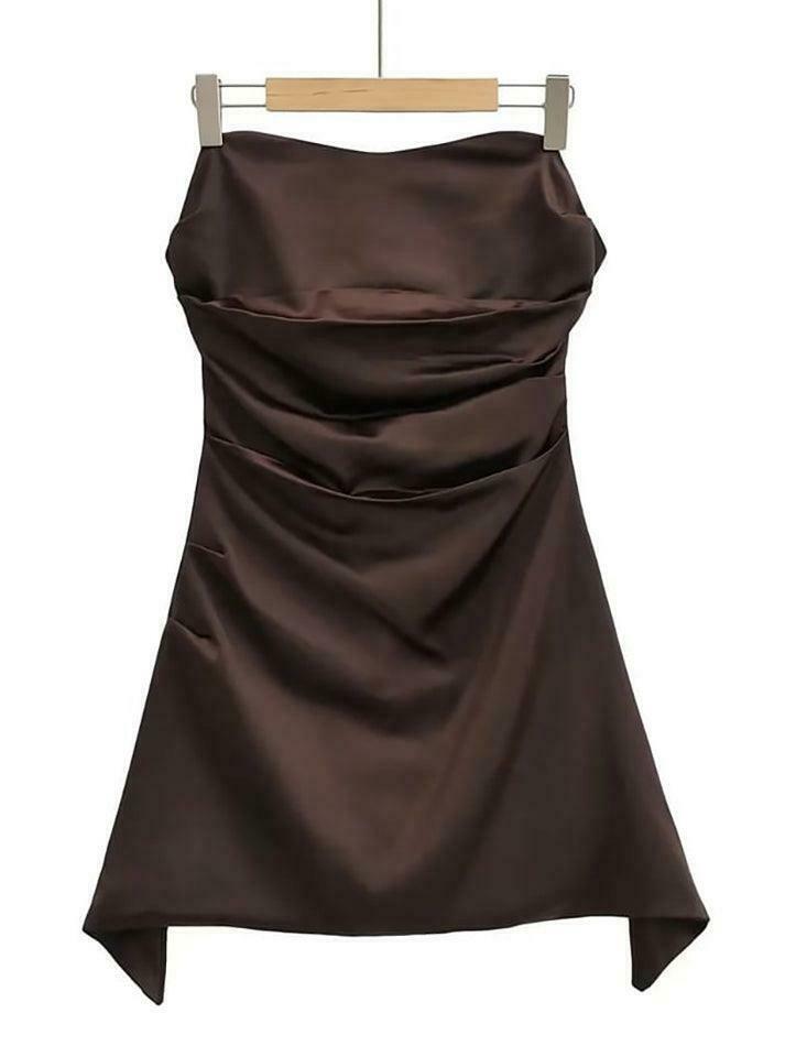 Y2K Satin Mini Dress: Coquette Aesthetic, Grunge Style - Cute Tops,