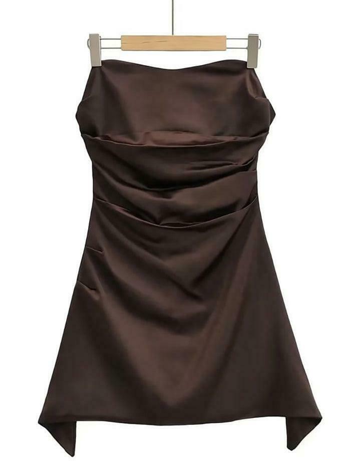 Y2K Satin Mini Dress: Coquette Aesthetic, Grunge Style - Cute Tops,