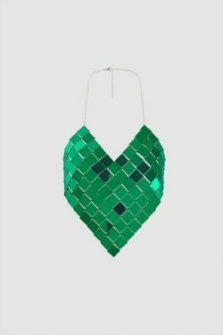 Y2K Sequin Heart Halter Top: Coquette Aesthetic, Grunge Style, Cute Pastel Goth Fashion