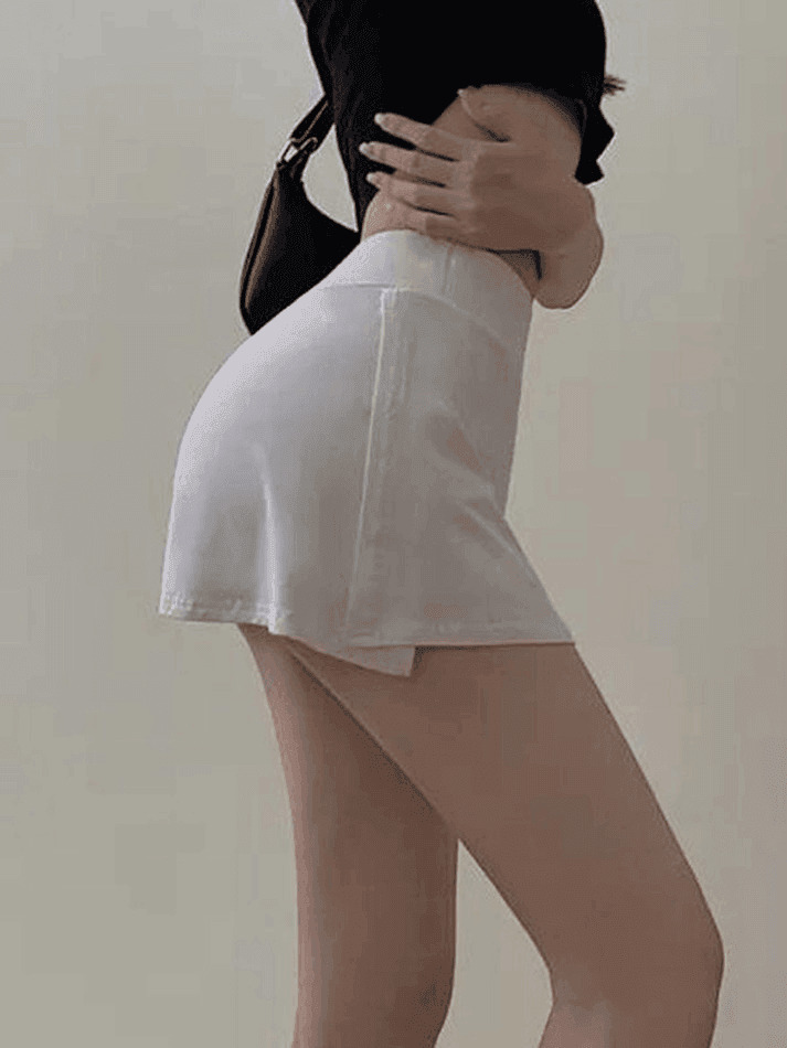 Y2K Split Tennis Mini Skirt - Coquette Grunge Style - Pastel Goth Cargo -