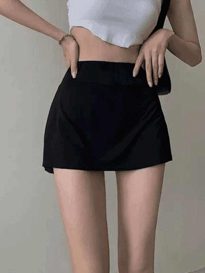 Y2K Split Tennis Mini Skirt - Coquette Grunge Style - Pastel Goth Cargo -