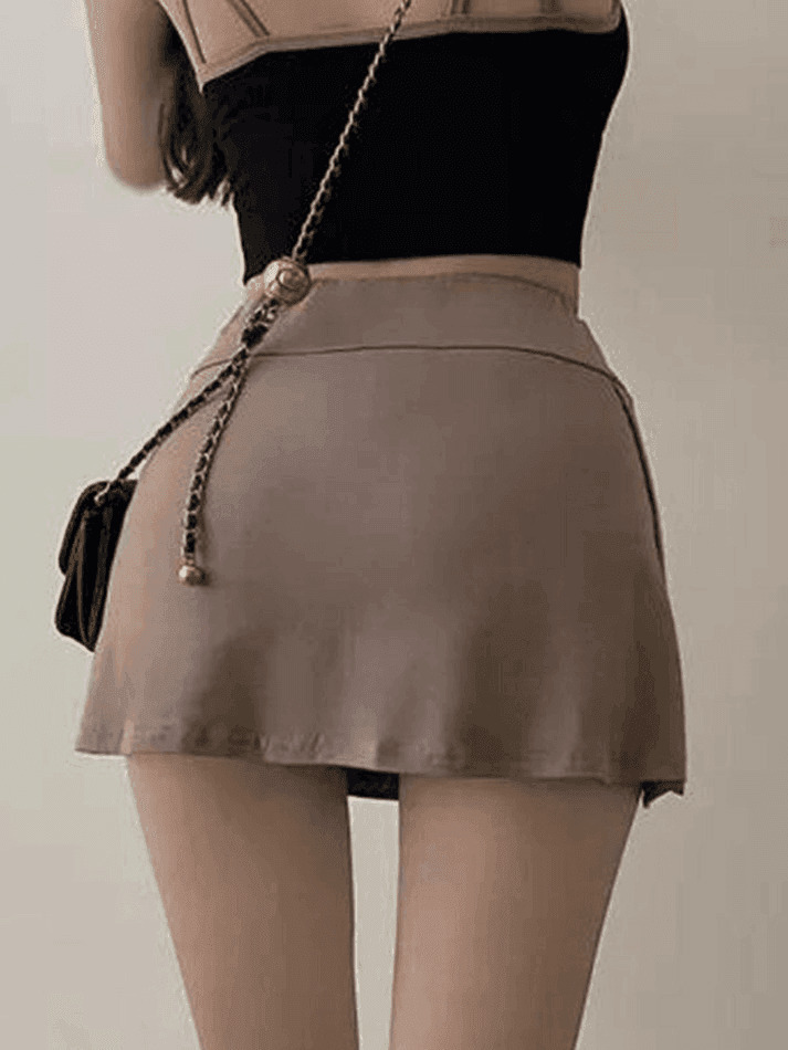Y2K Split Tennis Mini Skirt - Coquette Grunge Style - Pastel Goth Cargo -