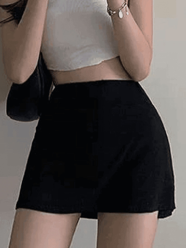 Y2K Split Tennis Mini Skirt - Coquette Grunge Style - Pastel Goth Cargo -