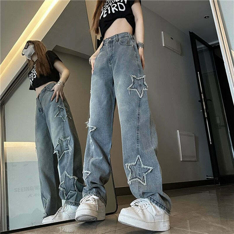 Y2K Star Denim: Luminary Ribbed Cargo Skirt with Coquette Aesthetic and Grunge Style