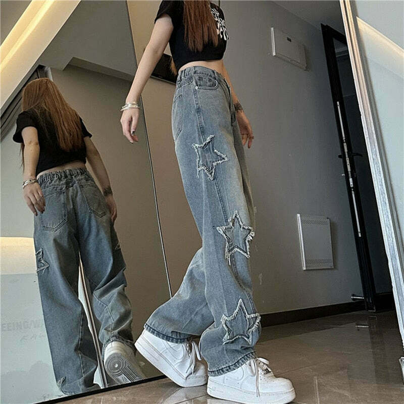 Y2K Star Denim: Luminary Ribbed Cargo Skirt with Coquette Aesthetic and Grunge Style