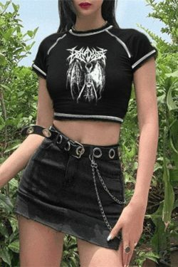 Y2K Stitched Detail Crop Top: Coquette Grunge Aesthetic - Women's Fashion