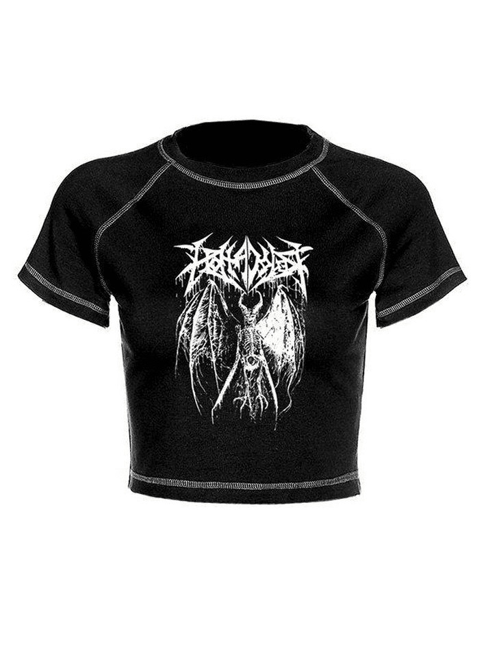 Y2K Stitched Detail Crop Top: Coquette Grunge Aesthetic - Women's Fashion