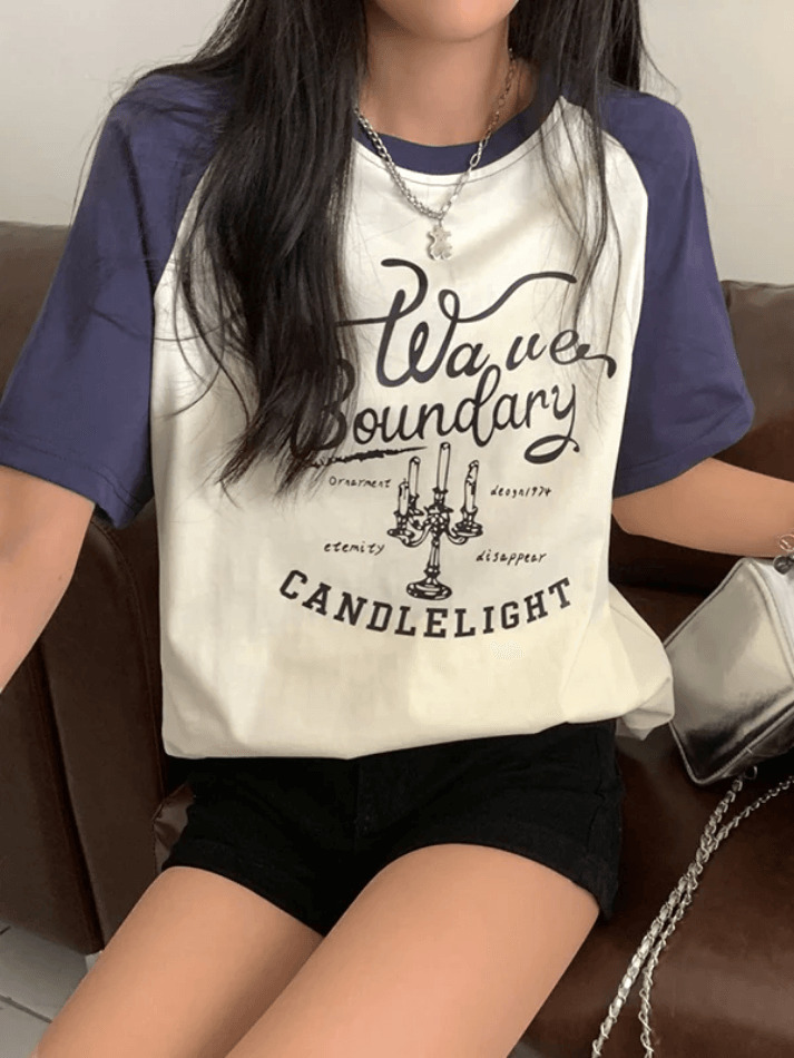 Y2K Street Raglan Oversized Tee - Coquette Aesthetic, Grunge Style, Cute Tops