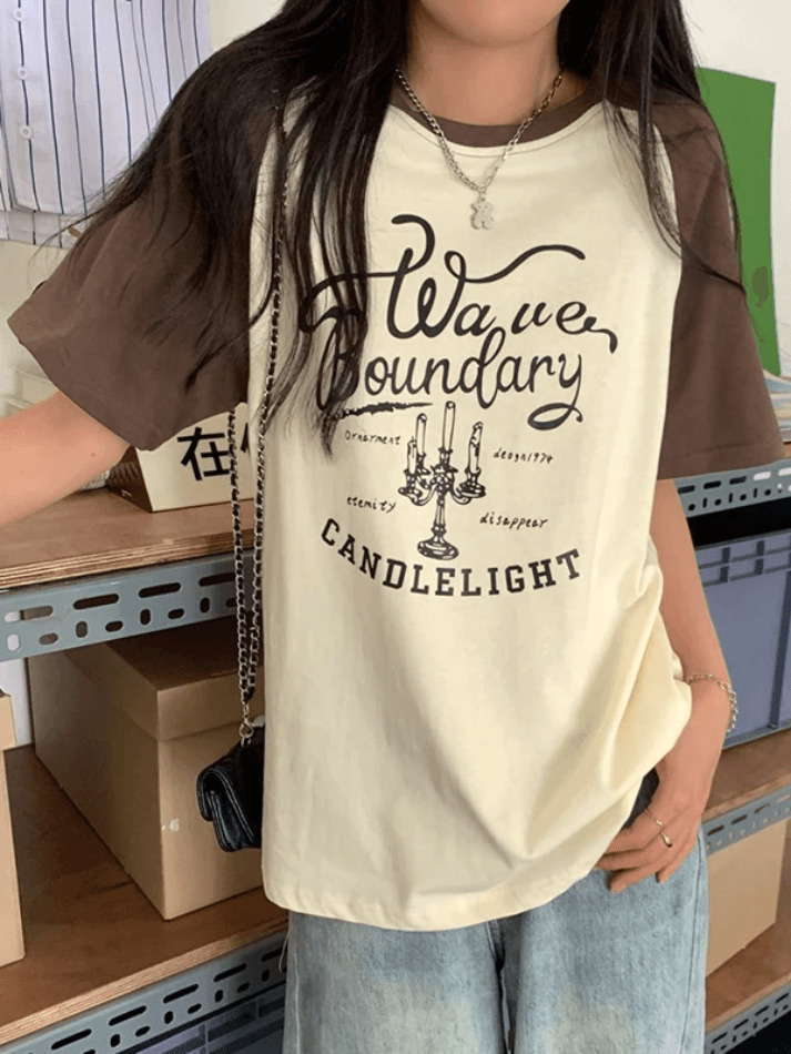 Y2K Street Raglan Oversized Tee - Coquette Aesthetic, Grunge Style, Cute Tops