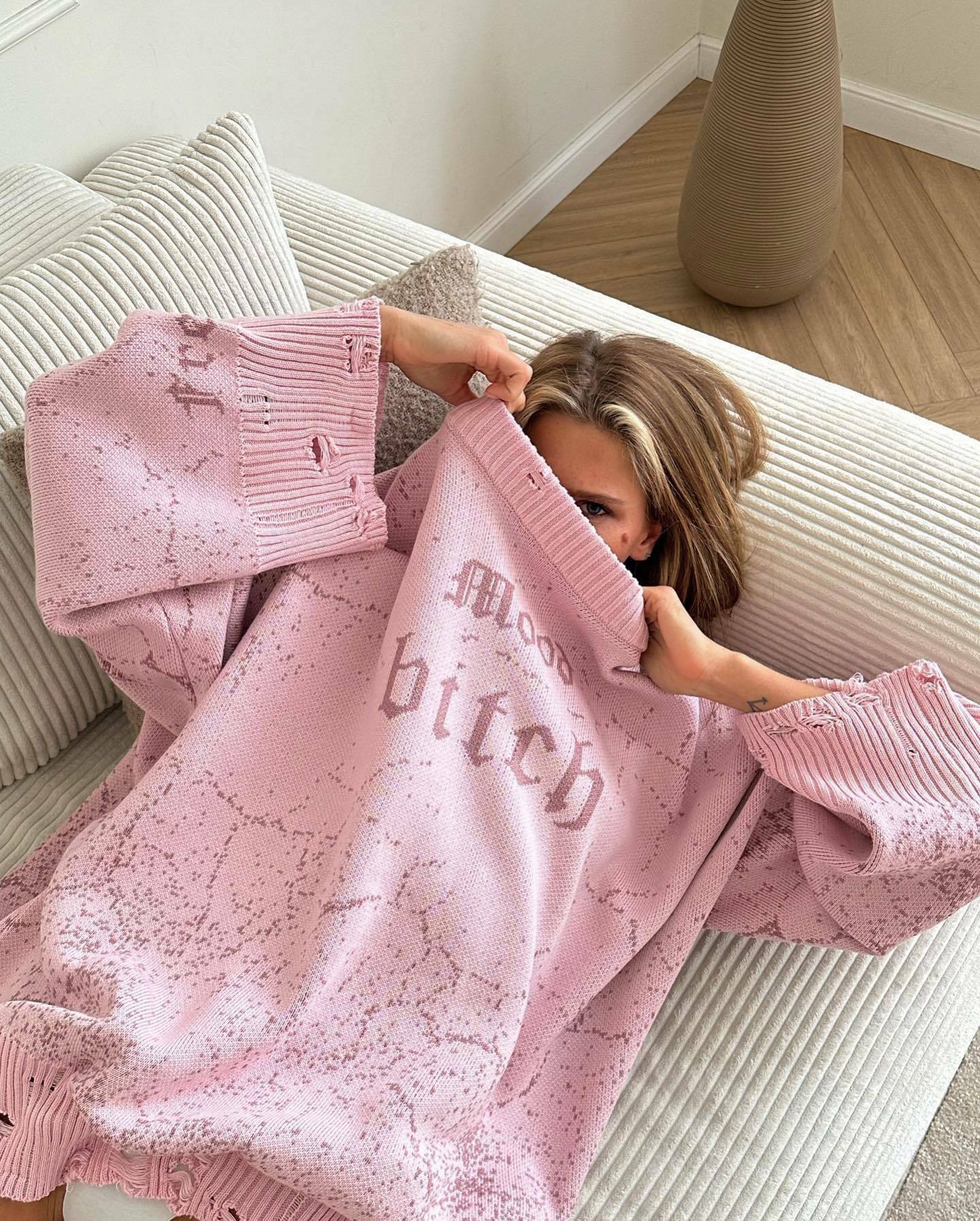 Y2K Street Style Loose Letter Embroidered Sweatshirt for Women - Coquette Aesthetic Grunge Fashion